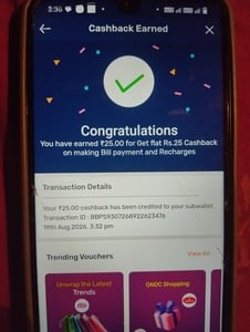 Bajaj Finance -Pay credit card bill and get ₹25 cashback