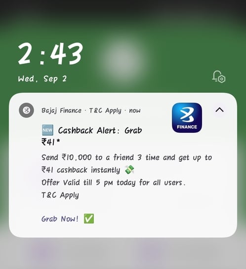 Bajaj pay upi= send 10k 3 times get upto 41 for all user