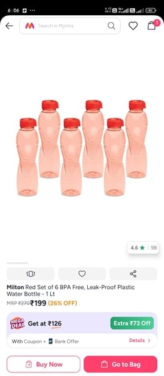 Click to enlarge Milton 1lt bottol 6pc 139rs (23rs/pc)