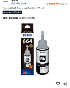 Epson Original 6641 Black Ink Bottle - 70 ml