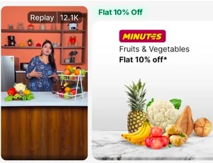 Flipkart Minutes - extra 10% of fruits and vegetables