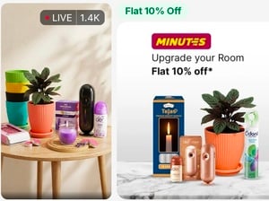 Flipkart Minutes - Extra 10% off on bedsheets, Pillow & Pillow covers, Floor mats and rugs, Room freshner and asthetic decor