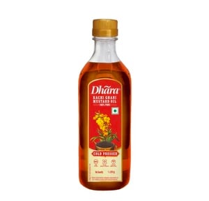 Dhara Cold Pressed Kachi Ghani Mustard Oil (100% Pure), 1 L on Instamart