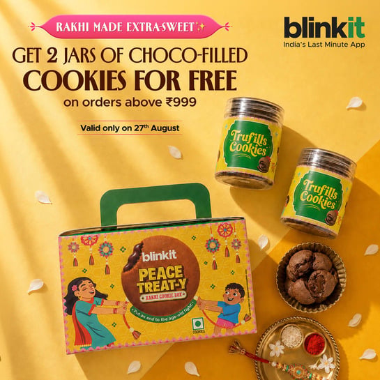 (Glitch) Blinkit - Get Free 2 choco filled cookie jar on purchase of Gift card( t&c says doesn't work on Gift cards)