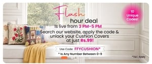 Pepperfry| Flash Sale - Cushion cover for Rs 99 | free shipping