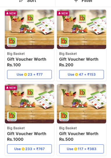 Flipkart x Bigbasket - 23% off using Supercoins