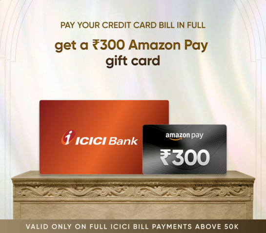 Click to enlarge CRED - Pay ICICI credit card bill in full & get a Rs 300 amazon pay gift card | Bill amount above 50k