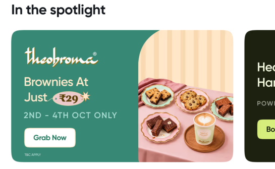 Swiggy - Brownies @29 (Oct 2nd to Oct 4th)