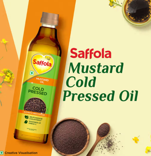 Saffola Cold Pressed Mustard Oil | 100% Cold Pressed Mustard Seed Oil 2L