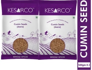 Kesarco Cumin Seeds (Jeera) 1kg | Premium Whole Jeera | Natural & Aromatic Spice (500g x 2)