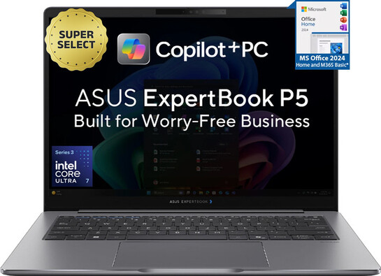 ASUS ExpertBook P5 Full Metal Copilot+ PC with 1 Yr ADP Intel Core Ultra 7 356H - (32 GB/1 TB SSD) 14" Laptop
