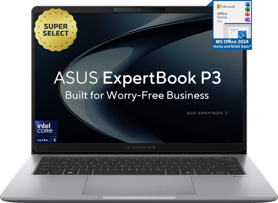 Click to enlarge ASUS ExpertBook P3 AI PC IR Cam with 1 Yr ADP Intel Core Ultra 5 225H - (16 GB/512 GB SSD) 14" Laptop