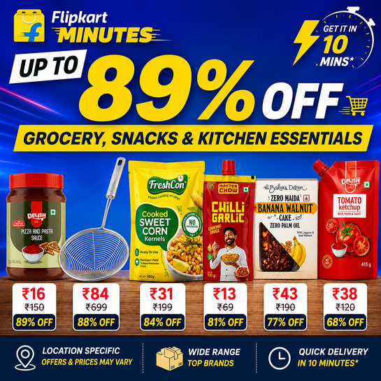 Minutes: Up to 89% OFF on Grocery, Snacks & Kitchen Essentials