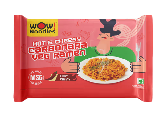 Instamart : WOW Noodles Hot & Cheesy Carbonara Veg Ramen 75g