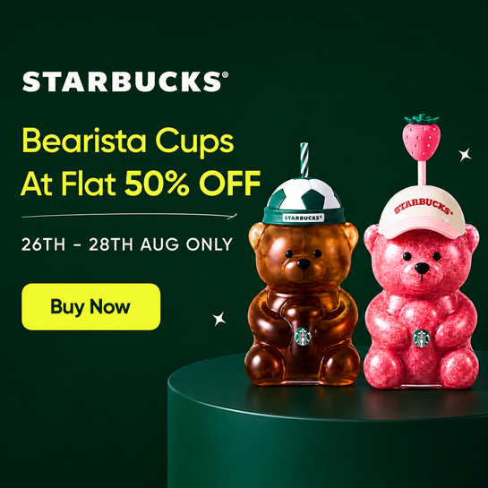 Swiggy Dineout : Starbucks Bearista Cups Flat 50% OFF