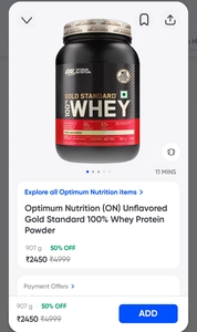 ON unflavoured whey 50% off