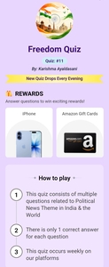 HINDUSTAN TIMES PLAY FREEDOM QUIZ TO EARN IPHONE/AMAZON GIFT CARD