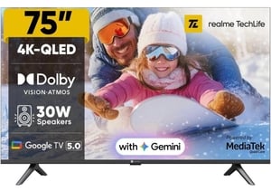 realme techlife (75 inch) QLED Ultra HD (4K) Smart Google TV