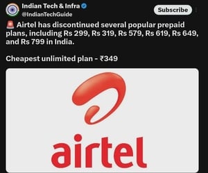 Airtel discontinued popular prepaid plans in india