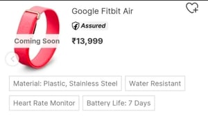 Click to enlarge "Whoop Killer" Google Fitbit Air Spotted on Flipkart Ahead of India Launch with 13999 price(Photo), October 2 date confirmed. available at 17999 at moment