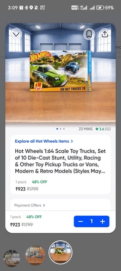 Instamart - Hotwheels - pack of 10 stunt trucks