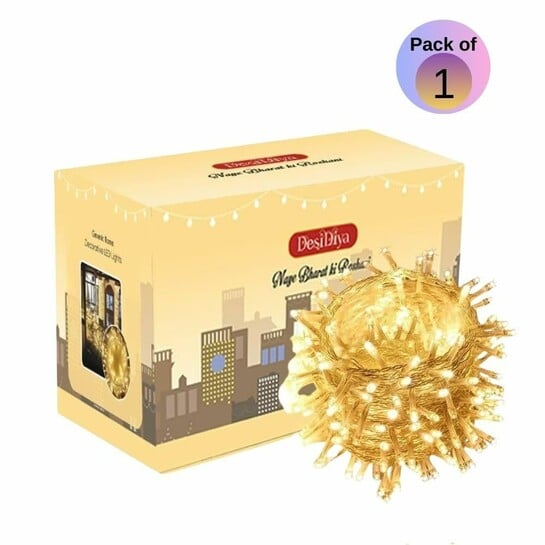 Click to enlarge DesiDiya 12 Meter Warm White Home Decorative LED Serial Lights - Diwali Light