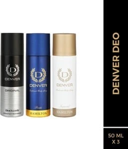 DENVER Black.code Original, Pride & Imperial Nano Deo (50ml x 3) Deodorant Spray - For Men