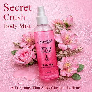 Careveda Secret Crush Body Mist 100Ml | Long Lasting Fruity Floral Fragrance | Refreshing Perfume Spray For Women | Premium Collection