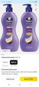 LOOT! Parachute Advansed Coco Nourish Body Lotion 800ml (Pack of 2) at ₹264 Only!