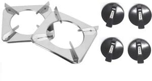 Click to enlarge Pashupati Mart Pan Support Gas Stove Stand Steel And Knob 4 pc Stainless Steel, Steel Manual Hob