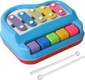 Angel Kids 2 in 1 Xylophone and Mini Piano for Kids Educational Musical Instruments Toy (Multicolor)