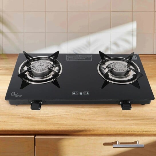 Click to enlarge Flipkart SmartBuy Plain Sleek 2B Toughened Glass Tornado Burner(Bk) Glass Manual Gas Stove Glass Manual Gas Stove