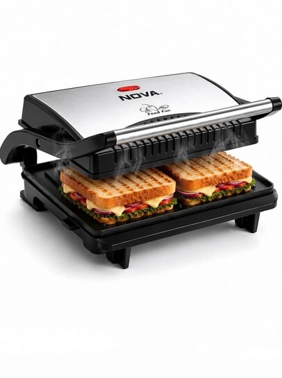 NOVA 2 Slice Grill Sandwich Maker Grill, Toast (Black)