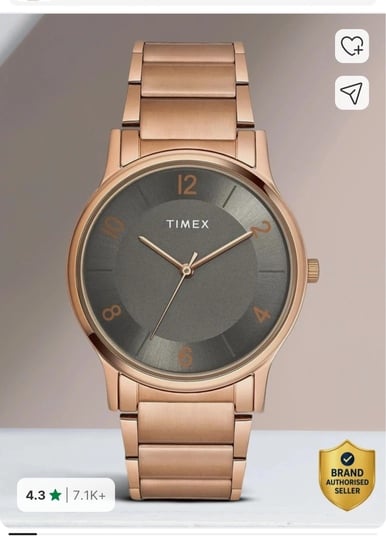 Click to enlarge TIMEX Grey Dial Analog Watch For Men at 828 (Using supercoins and CC cashback)