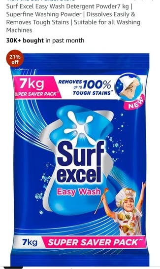 Surf Excel Easy Wash Detergent Powder7 kg