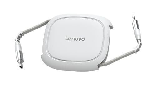 Click to enlarge Lenovo 240W USB-C Retractable Cable, 4ft, 5W–240W Adaptive Charging, GaN Charger Compatible