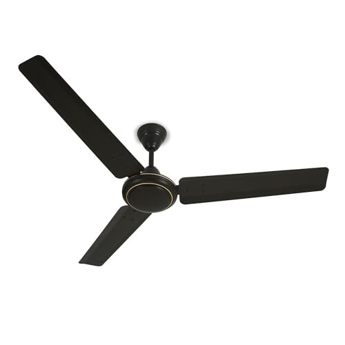 MILTON Brezza 1200mm (48") High Speed Ceiling Fan for Home | 400 RPM Powerful Motor | BEE Star Rated Energy Saving Fan | 5 Speed Mode |Rust Resistant |High Air Delivery |1 Year Warranty |Matt Black
