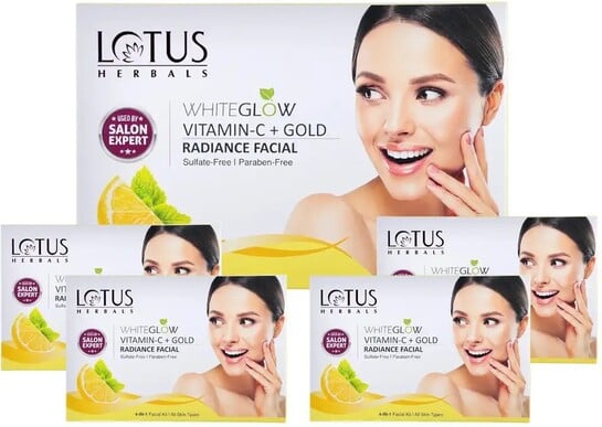 LOTUS HERBALS WhiteGlow Vitamin C + Gold Radiance Facial Kit(4 in...more