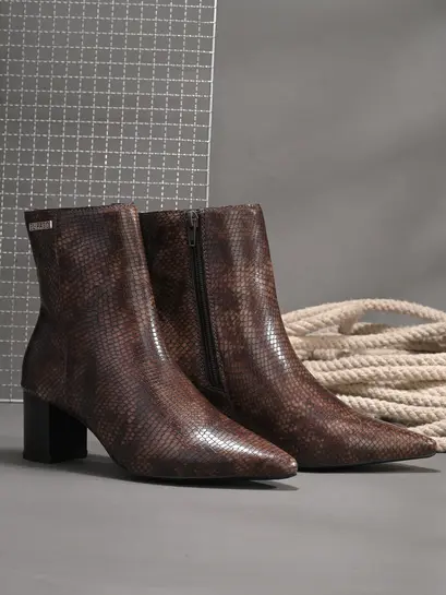 EL PASO Women Brown Faux Leather Casual Chelsea Boots | Flipkart