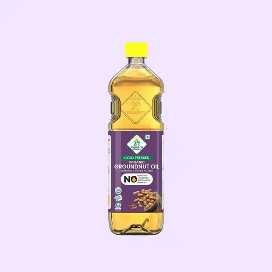 Zepto - 24 Mantra Groundnut (Peanut) Cold Pressed Oil | Organic Cooking Oil (1 L) (Location Specific)