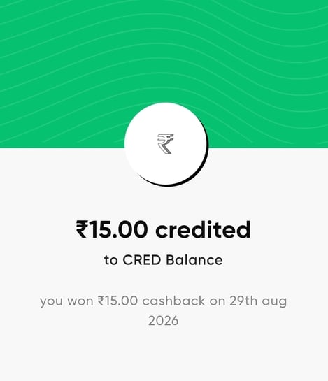 Swiggy × Cred - Get flat rs 15 cash back on paying through saved visa cards