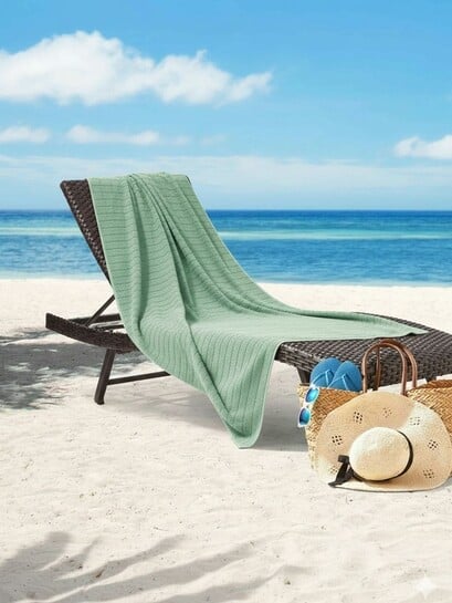 Buy Nautica Pink & Sea Green 1 Striped Cotton 500 GSM Bath Towel -