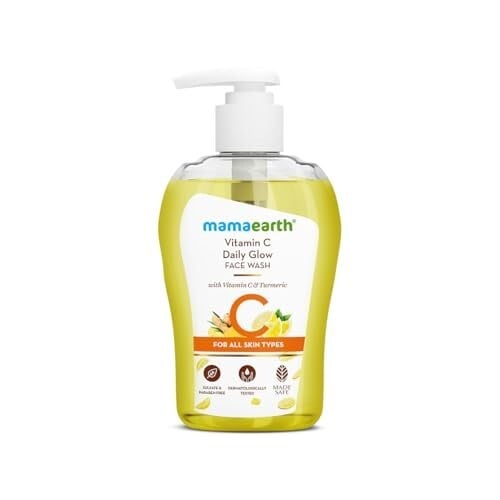 Mamaearth Vitamin C Face Wash for Women & Men 250ml- Toxin-Free & Oil-Free Face Wash for Acne-Prone, Dry & Oily Skin - Illuminates Skin