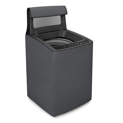DALUCI Top Load Fully Automatic Washing Machine Cover for 6 kg, 6.5 kg, 7kg & 7.5 kg | Waterproof & Dustproof Polyester Fabric with Zipper | Protective Cover for Washing Machine (Grey, 59X59X86 CM)