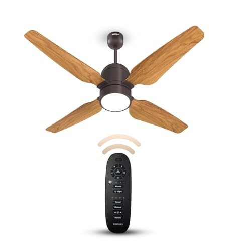 Havells 1200mm Momenta Underlight BLDC+ Ceiling Fan | Remote Controlled, Smart Fan, IoT Enabled, Alexa & Google Home Compatible | Upto 60% Energy Saving, 2 Year Warranty | (Smoke Brown Pine....
