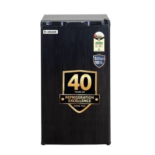 ROCKWELL MB100 Mini Refrigerator with Freezer, Grey, 5 Year Warranty