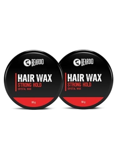 Beardo Stronghold Hair Wax, 50gm (Pack of 2) | Crystal Hair Wax | Hair Wax Men | Styling Wax | Glossy Finish | Shine | Strong Hold, Restylable Anytime, Easy Wash Off Hair Wax