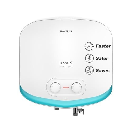 Havells All New Bianca+ 10L 5 Star 3-in-1 Convertible Storage Water Heater(Geyser)|Dual Element|33% Fast Heating|Shock Safe Plug|7 Year Tank & 5 Year element Warranty|Free Installation & Flexi pipe