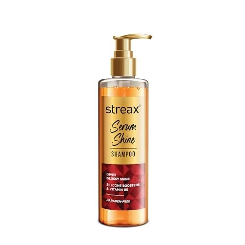 Streax Serum Shine Shampoo, 490ml | For Smooth & Shiny Hair