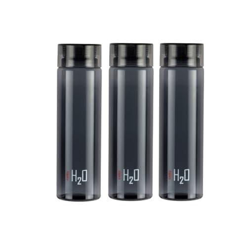 CELLO H2O Premium Edition Water Bottles Set of 3 Pcs For Daily Use 1000ml Each, Grey | Unbreakable BPA-Free Leakproof Refrigerator Safe Pet Water Bottle For School, Office, Kitchen & Travel